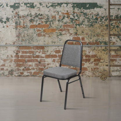 Back Stacking Banquet Chair with 2.5" Thick Seat in Gray Fabric