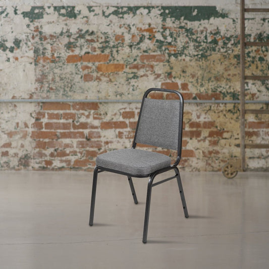 Back Stacking Banquet Chair with 2.5" Thick Seat in Gray Fabric