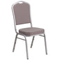 Crown Back Stacking Banquet Chair in Gray Dot Fabric - Silver Frame