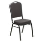 Crown Back Stacking Banquet Chair in Gray Fabric - Silver Vein Frame