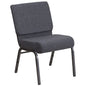 21''W Church Chair in Dark Gray Fabric - Silver Vein Frame