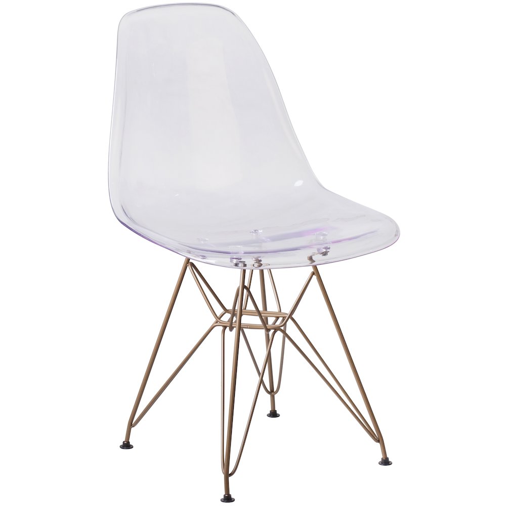Ghost Chair with Gold Metal Base