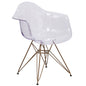 Transparent Side Chair with Gold Base