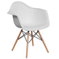 White Plastic Chair with Wooden Legs