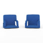Set of 2 Blue Portable Lightweight Stadium Chairs with Armrests
