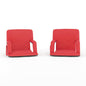 Set of 2 Red Portable Lightweight Stadium Chairs with Armrests
