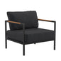 Patio Chair with Cushions - Aluminum Framed Chair, Black with Charcoal Cushions