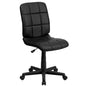 Mid-Back Black Quilted Vinyl Swivel Task Office Chair