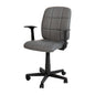 Mid-Back Gray Quilted Vinyl Swivel Task Office Chair with Arms