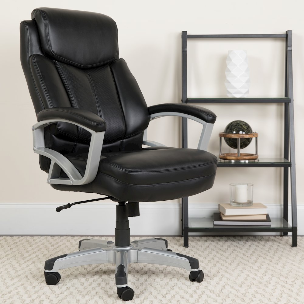 Big & Tall 500 lb. Rated Black Executive Swivel Ergonomic Office Chair with Arms