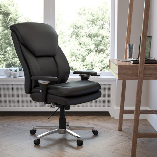 24/7 Intensive Use Big & Tall 400 lb. Rated Black Office Chair with Lumbar Knob