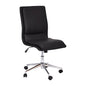 Mid-Back Armless Swivel Task Office Chair with and Adjustable Chrome Base, Black