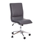 Mid-Back Armless Swivel Task Office Chair with and Adjustable Chrome Base, Gray