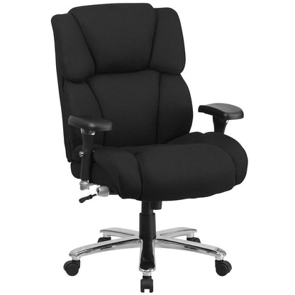 400 lb. Rated Black Fabric Executive Office Chair with Lumbar Knob