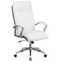 High Back White Smooth Upholstered Executive Swivel Office Chair