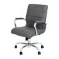 Mid-Back Gray Executive Swivel Office Chair with Chrome Frame and Arms