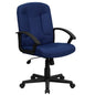 Mid-Back Navy Fabric Executive Swivel Office Chair with Nylon Arms
