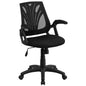Mid-Back Designer Black Mesh Swivel Task Office Chair with Open Arms