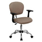 Mid-Back Coffee Brown Mesh Padded Swivel Task Office Chair