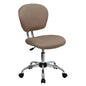 Mid-Back Coffee Brown Mesh Padded Swivel Task Office Chair with Chrome Base