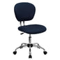 Mid-Back Navy Mesh Padded Swivel Task Office Chair with Chrome Base
