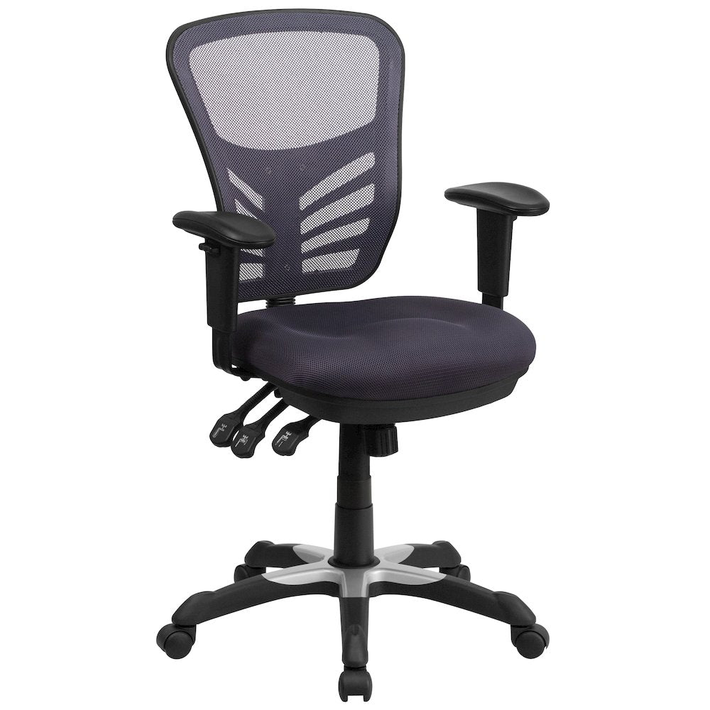 Mid-Back Dark Gray Mesh Multifunction Executive Swivel Office Chair