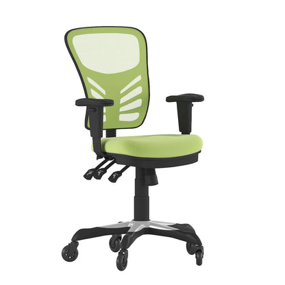 Mid-Back Green Mesh Multifunction Executive Swivel Office Chair