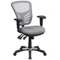Mid-Back Gray Mesh Multifunction Executive Swivel Office Chair