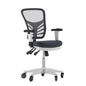 Mid-Back Dark Gray Mesh Multifunction Executive Chair and White Frame