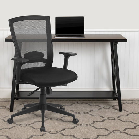 Mid-Back Black Mesh Executive Swivel Office Chair Angle Adjustment and Arms
