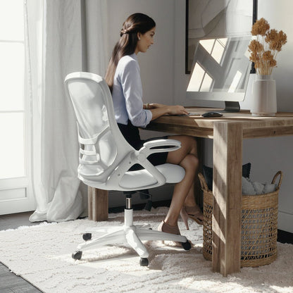 High Back White Mesh Ergonomic Swivel Office Chair
