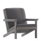 Adirondack Style Deep Seat Patio Club Chair with Cushions, Gray/Gray