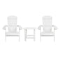 2 Pack All-Weather Poly Resin Folding Adirondack Chair with Side Table