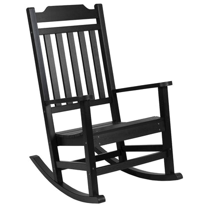 All-Weather Poly Resin Rocking Chair in Black
