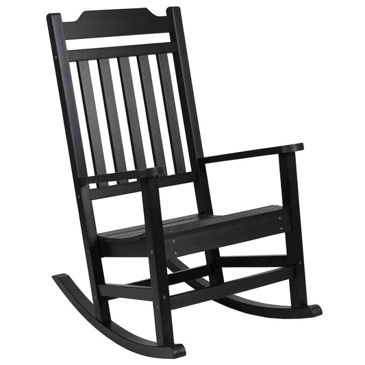 All-Weather Poly Resin Rocking Chair in Black