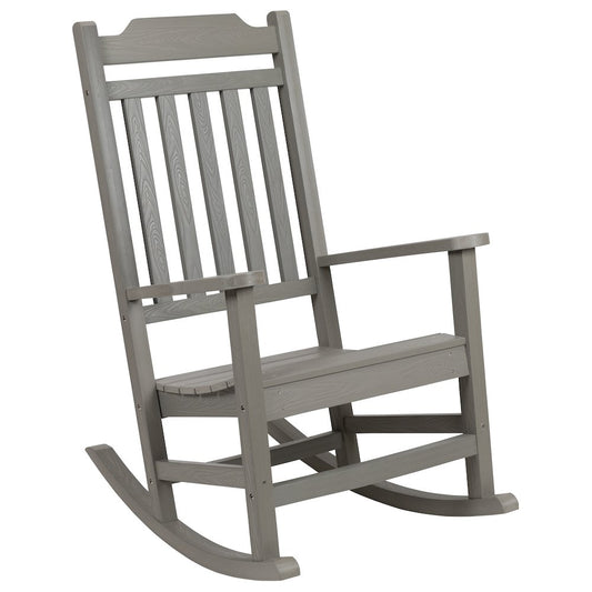 All-Weather Poly Resin Rocking Chair in Gray