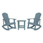 Set of 2 Adirondack Rocking Chairs with Side Table in Sea Foam