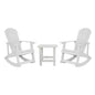 Set of 2 Adirondack Rocking Chairs with Side Table in White