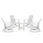 Set of 4 Adirondack Rocking Chairs with Side Table in White