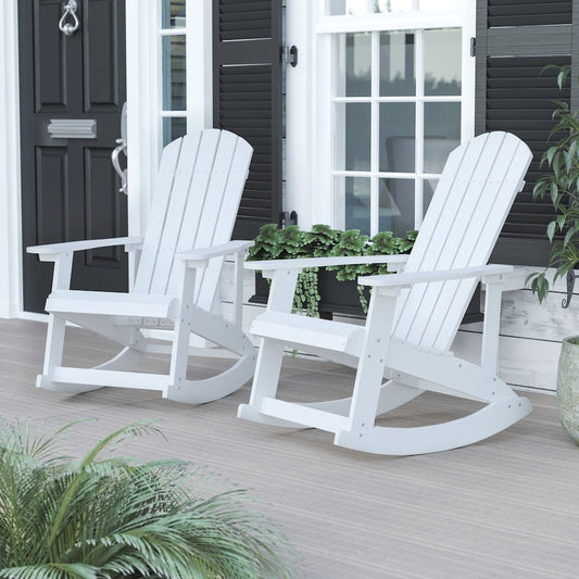 Adirondack Rocking Chair in White - Set of 2