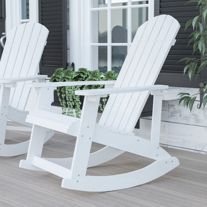 Adirondack Rocking Chair with Rust Resistant Stainless Steel Hardware in White