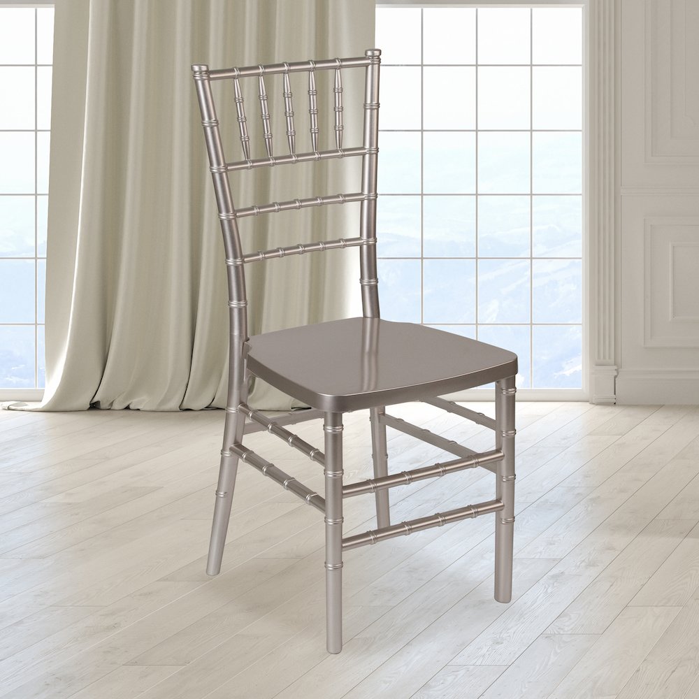 PREMIUM Pewter Resin Stacking Chiavari Chair