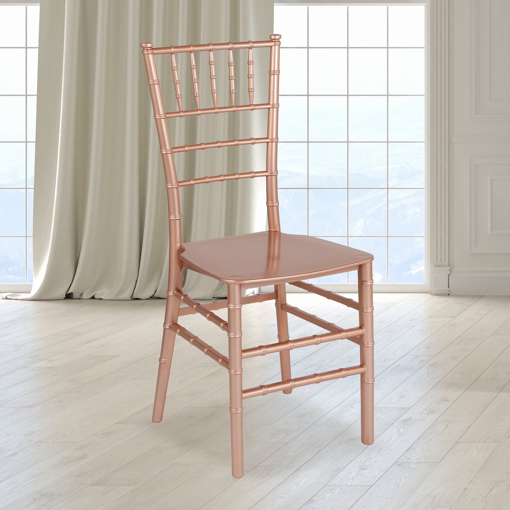 Rose Gold Resin Stacking Chiavari Chair