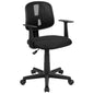 Mid-Back Black Mesh Swivel Task Office Chair with Pivot Back and Arms
