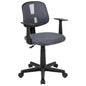 Mid-Back Gray Mesh Swivel Task Office Chair with Pivot Back and Arms
