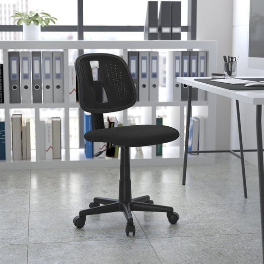 Fundamentals Mid-Back Black Mesh Swivel Task Office Chair with Pivot Back