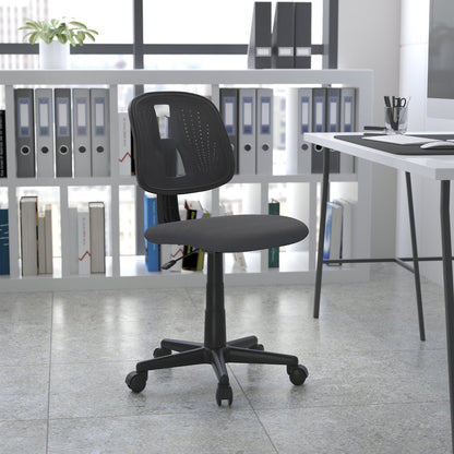 Fundamentals Mid-Back Gray Mesh Swivel Task Office Chair with Pivot Back