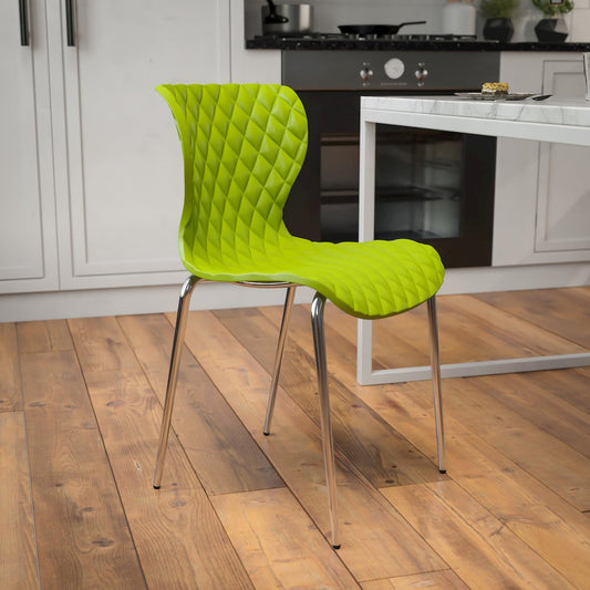 Contemporary Design Citrus Green Plastic Stack Chair