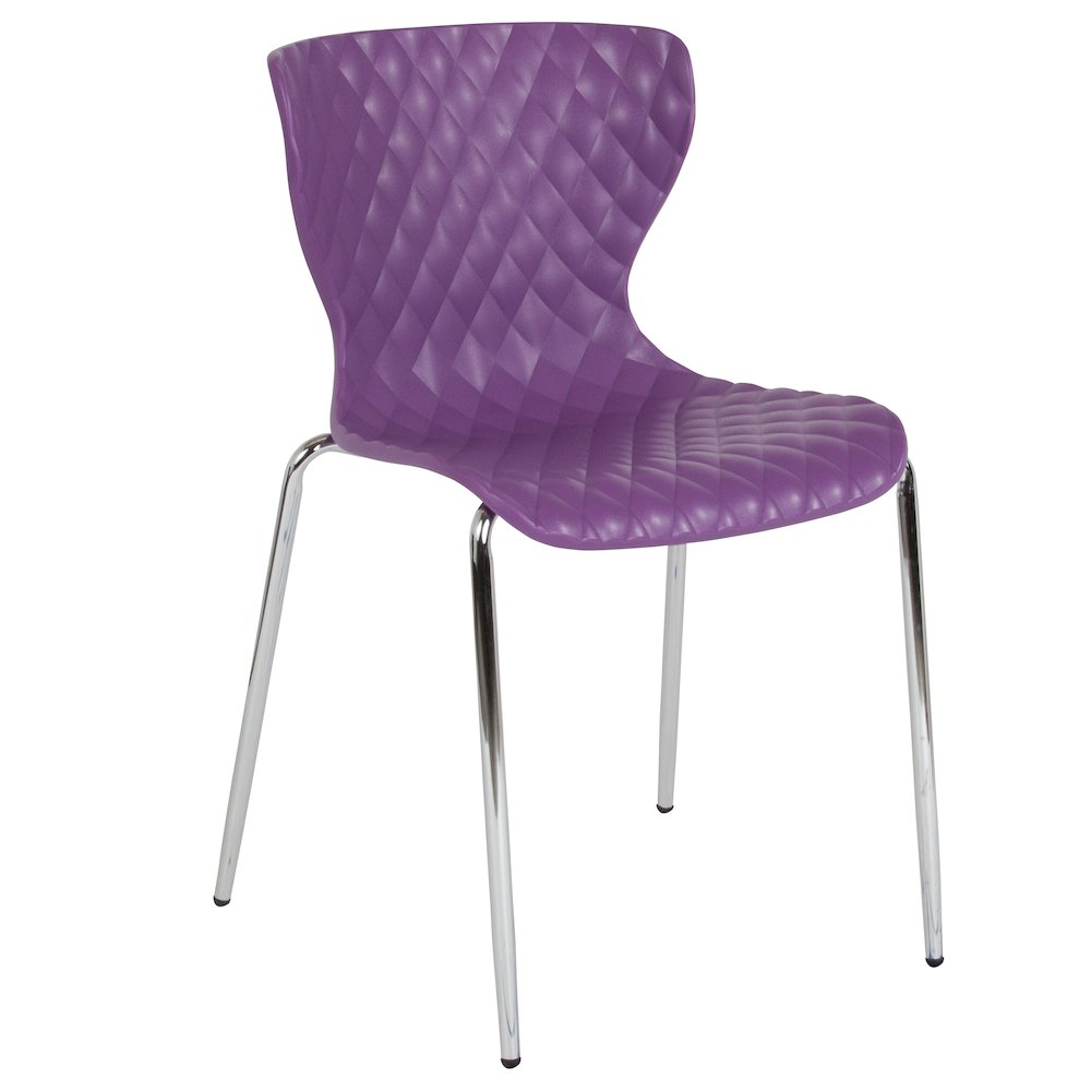 Contemporary Design Purple Plastic Stack Chair