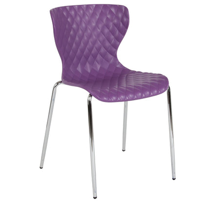 Contemporary Design Purple Plastic Stack Chair